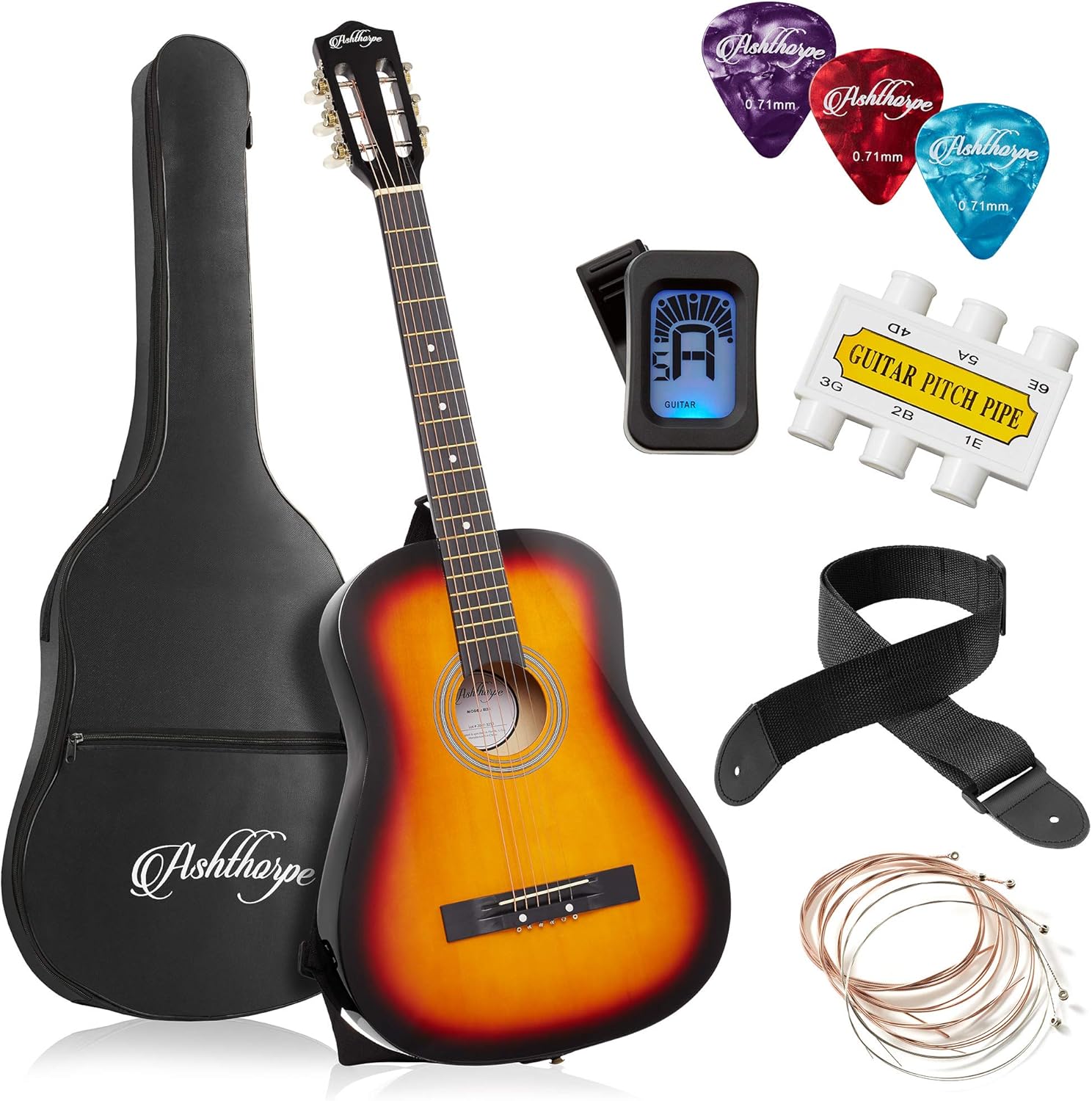 Complete Beginner Guitar Kit - Ashthorpe Sunburst