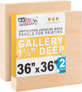 36 in x 36 in Unfinished Cradled Wood Panels 1-1/2 in Depth - 2 Pack