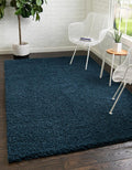 Unique Loom Solid Shag Area Rug 5 ft 1 in x 8 ft - Lush Sapphire Blue