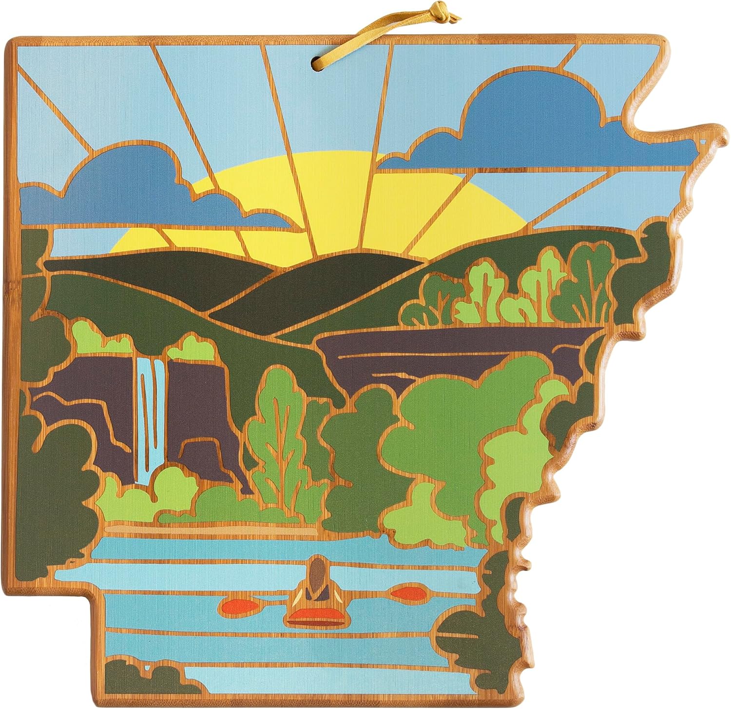 Totally Bamboo Arkansas State Shaped Cutting Board for Charcuterie