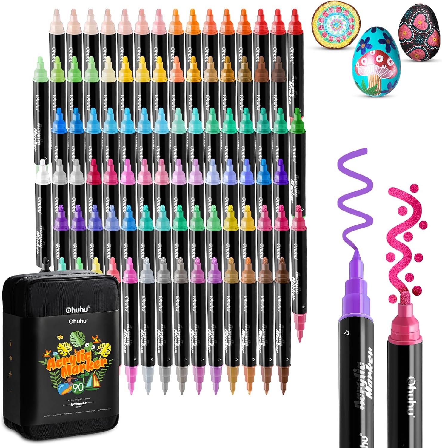 Ohuhu Acrylic Paint Pens: 90 Colors for Every Creative Project