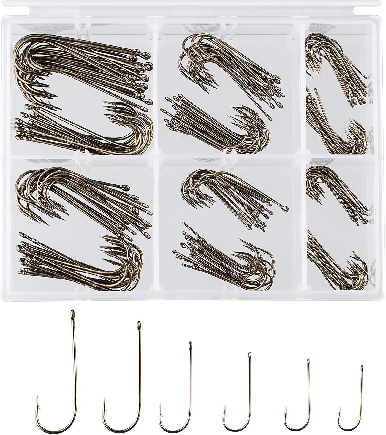 BASSDASH 180-Pc Aberdeen Fishing Hooks Assortment - Reliable Tackle Box