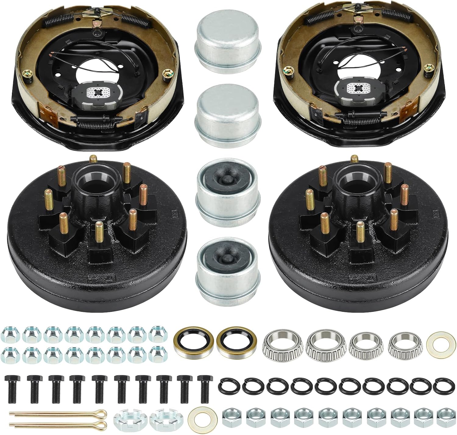 8 on 6.5 Bolt Circle Hub Drum Kits for 7000lbs Trailer Axles