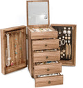 5-Tier Jewelry Box Organizer with Mirror and Storage Drawers