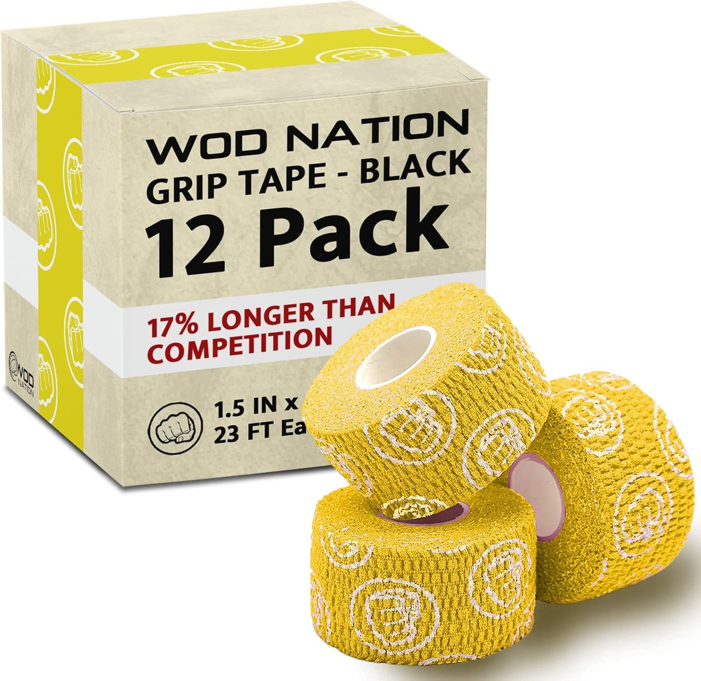 WOD Nation Flexible Hook-Grip Athletic Tape for Weightlifting