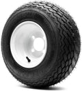 8 in Glossy White Steel Golf Cart Wheel with Arisun Turf Sail Tire