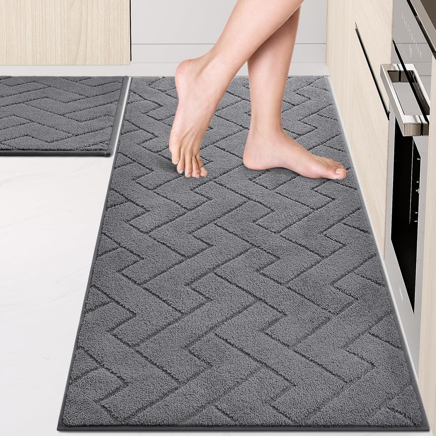 Machine Washable Kitchen Rugs Set for Comfort and Safety