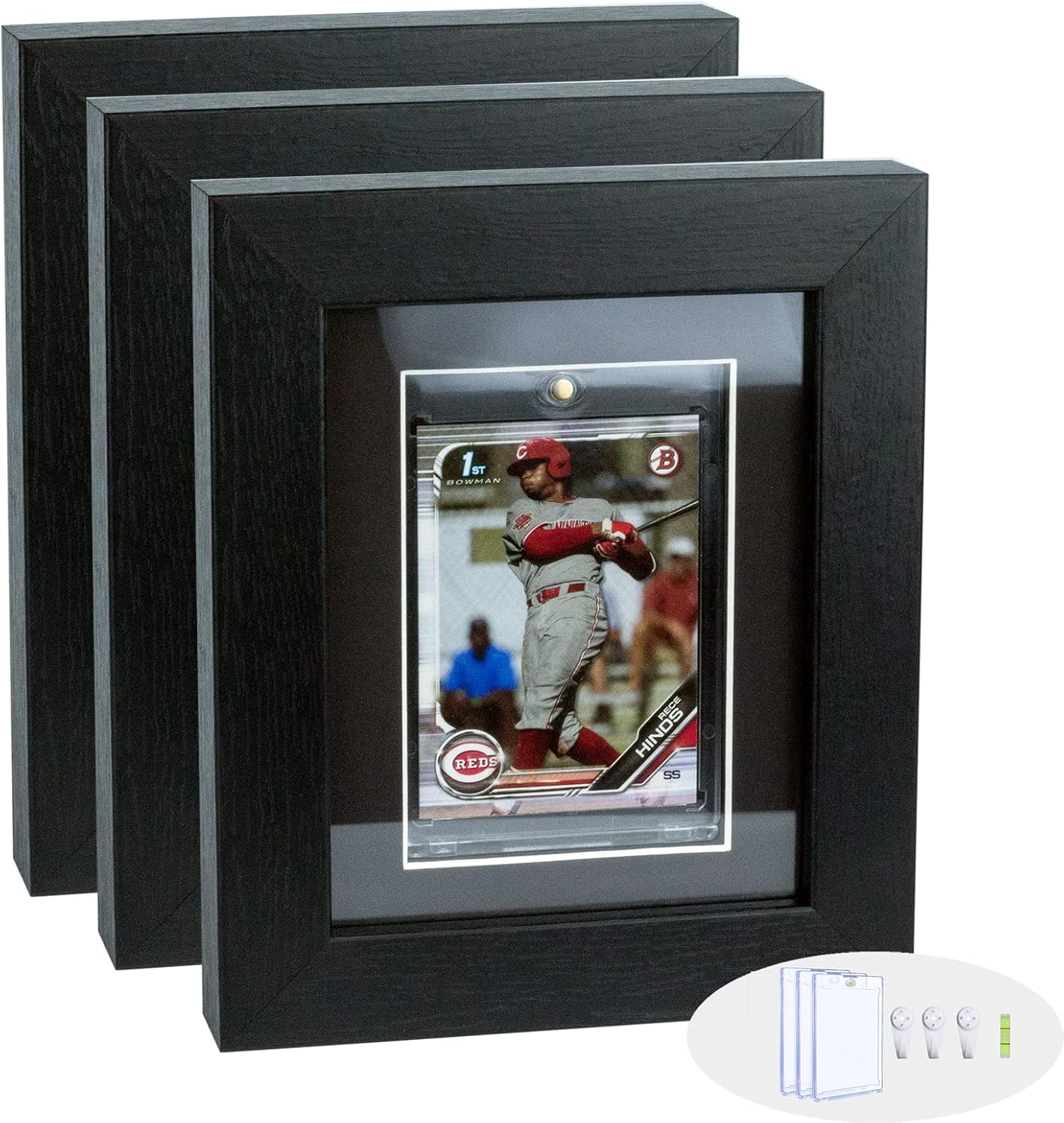 3 Pack Baseball Basketball Football Hockey Card Display Case