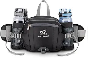 WATERFLY Fanny Pack Waist Bag with 2 Water Bottle Holders