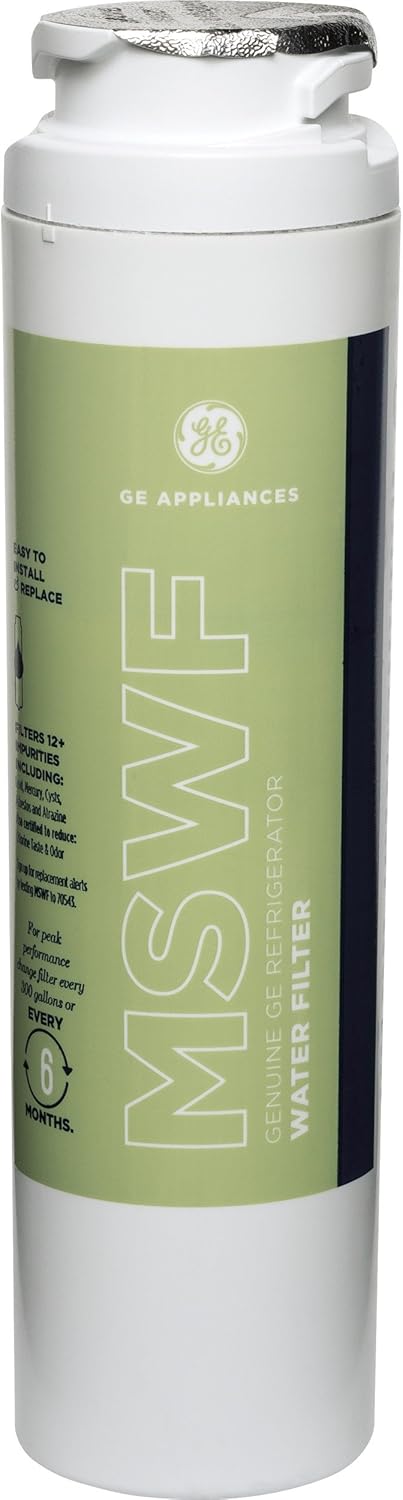 GE MSWF Refrigerator Water Filter for Cleaner Water and Ice