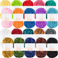 Woanger 20 Skeins Soft Chenille Yarn Velvet Blanket Yarn - 20 Colors