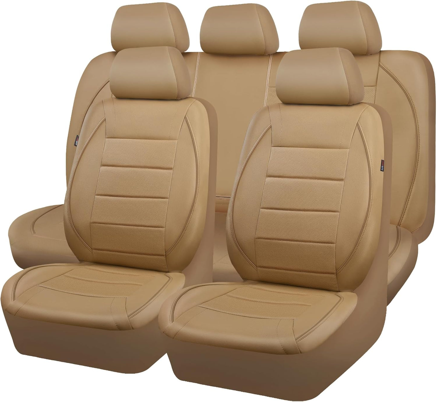 CAR PASS Piping Leather Seat Cover for Universal Fit Vehicles