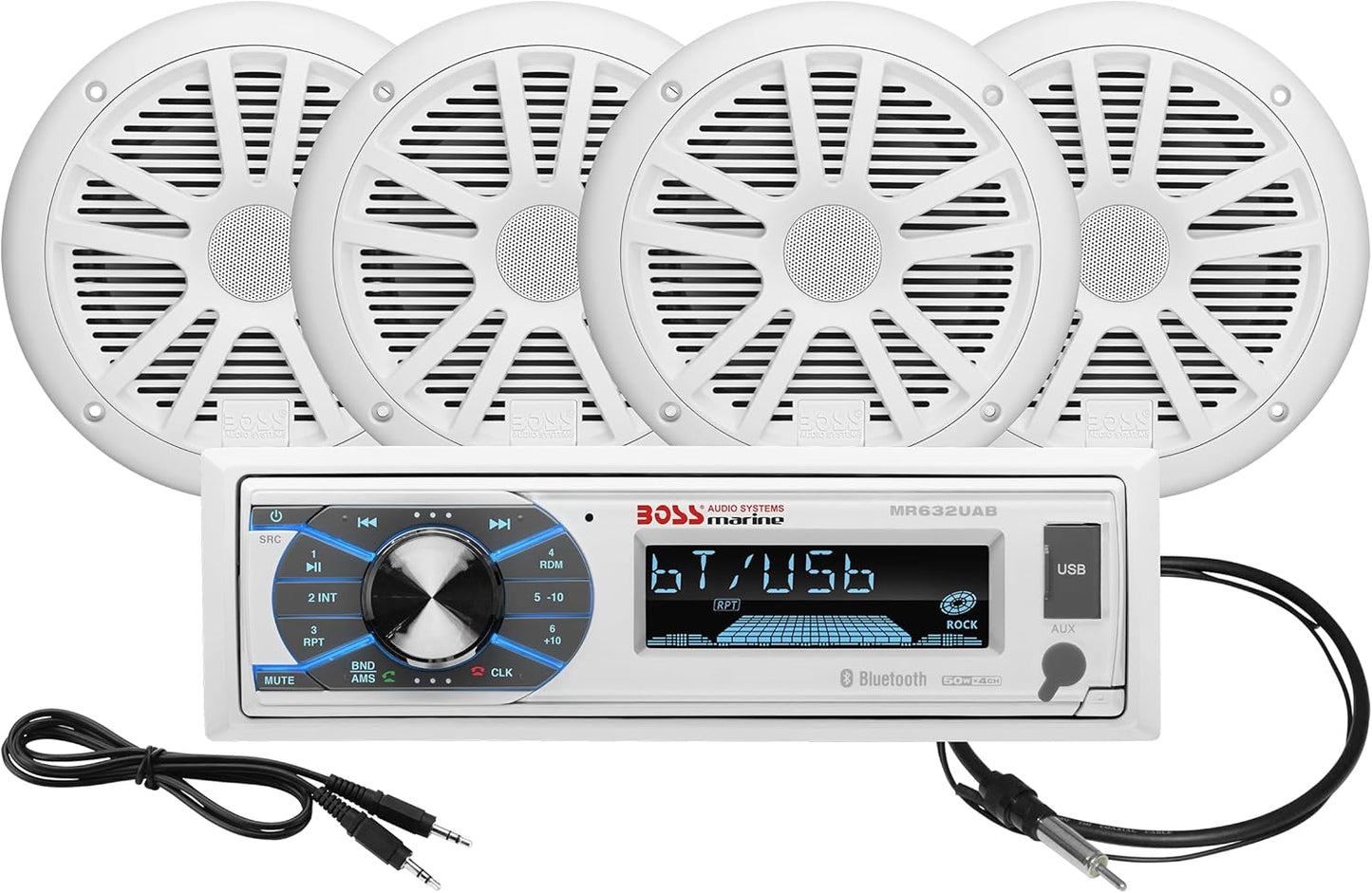 BOSS Audio Systems MCK632WB.64 Marine Boat Stereo & Speakers