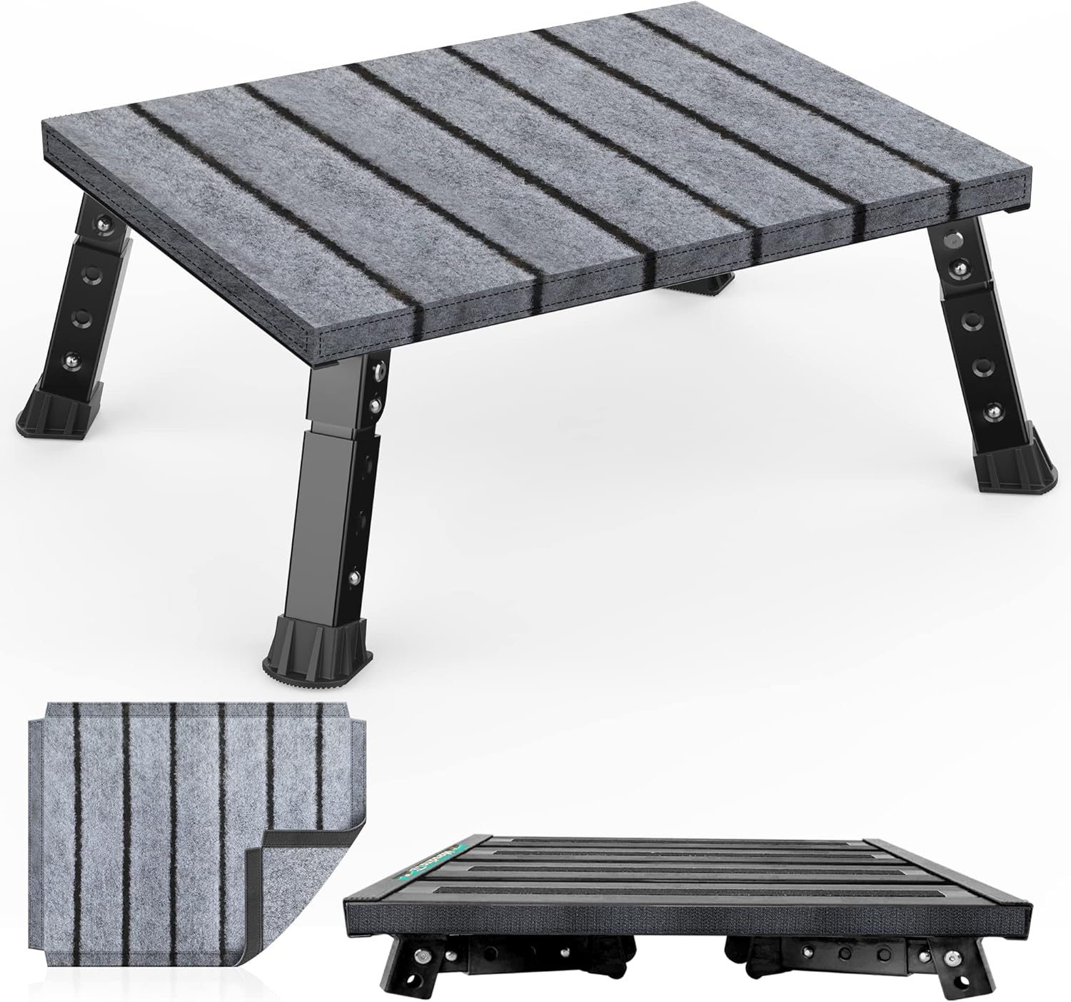 Large Platform RV Step with Adjustable Height and Anti-Slip Design