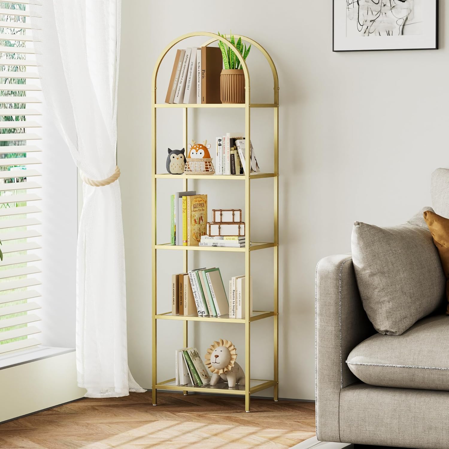 Stylish Arched Display Rack for Modern Home and Office Use