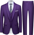 WULFUL Men's Slim Fit 3 Piece Suit - Tailored One Button Set Clothing