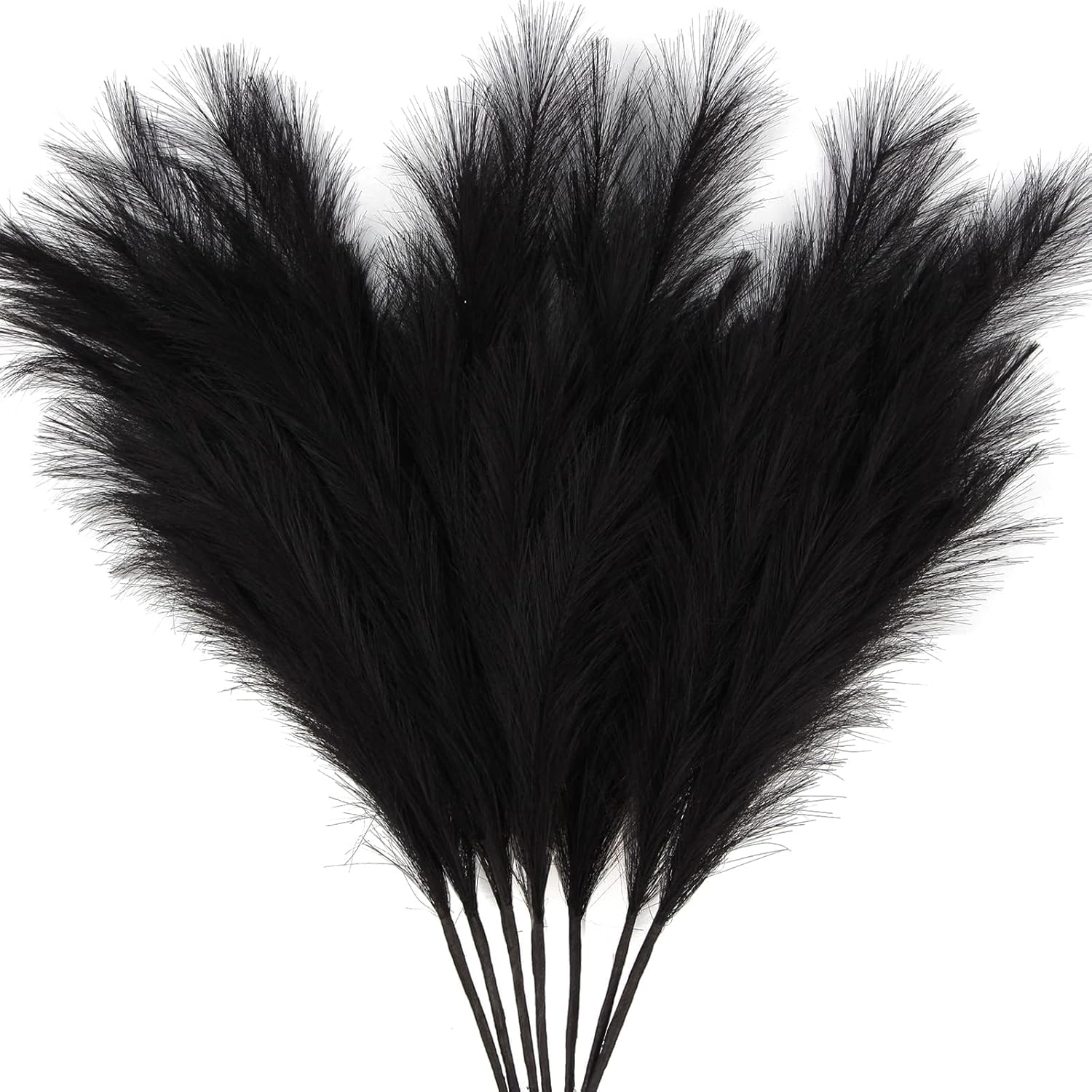 Stunning 7-Pcs Black Pampas Grass for Gothic Home Decor