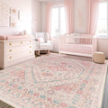 zesthome Pink Rug 5x7 Area Rug - Machine Washable, Non-Slip