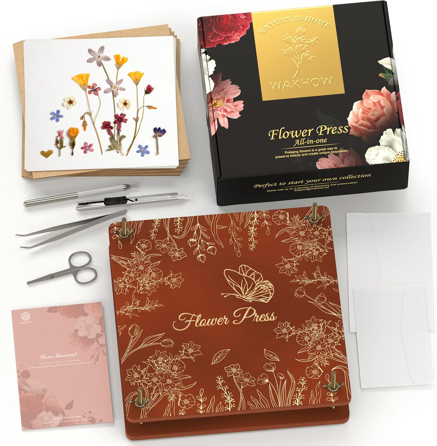 Wakhow Flower Press Kit for DIY Bouquet Preservation & Art