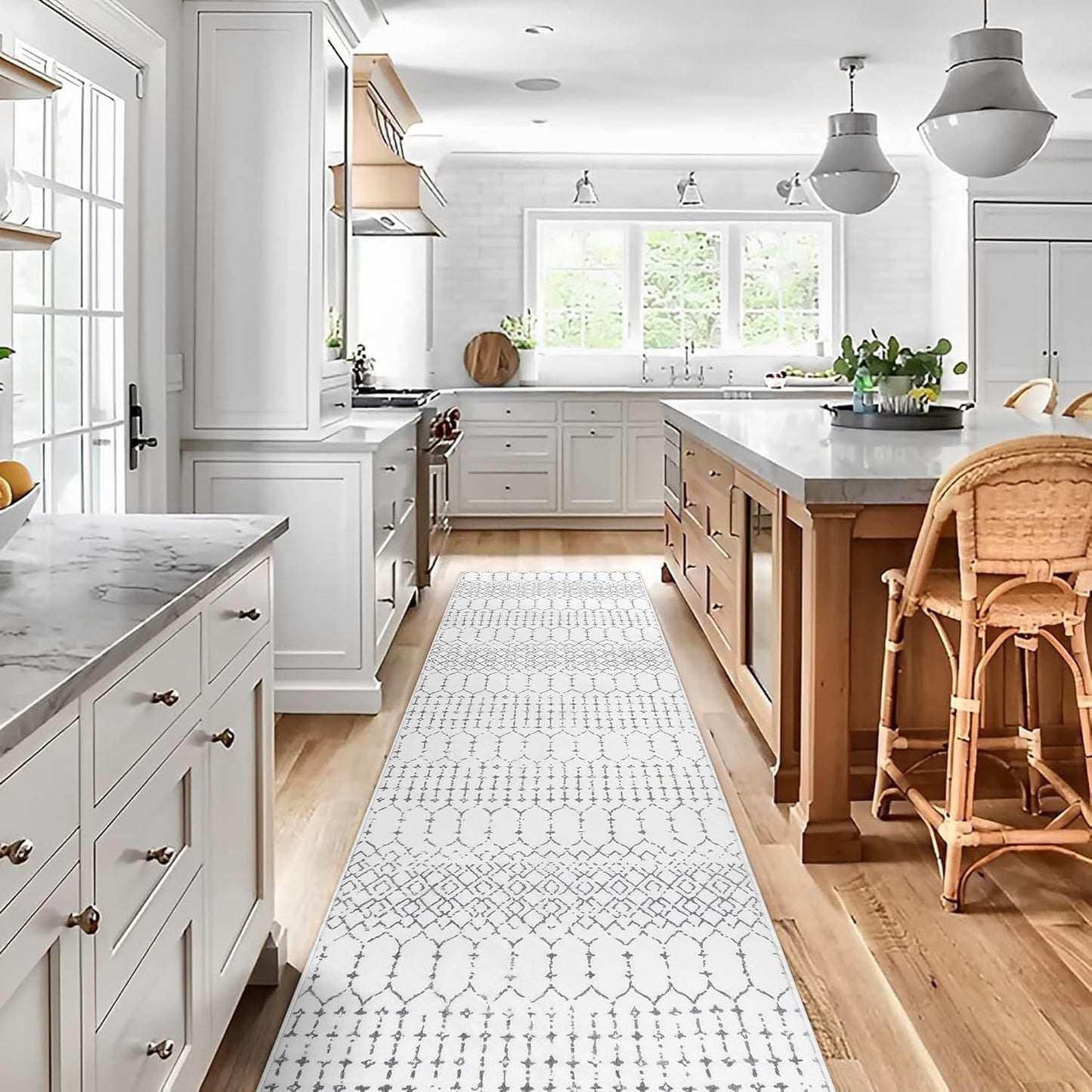 Lahome Moroccan Kitchen Runner Rug - Soft Non-Slip Washable 2x8