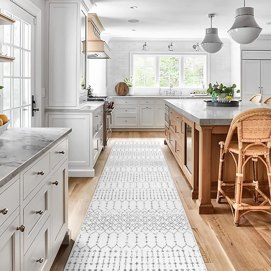 Lahome Moroccan Kitchen Runner Rug - Soft Non-Slip Washable 2x8