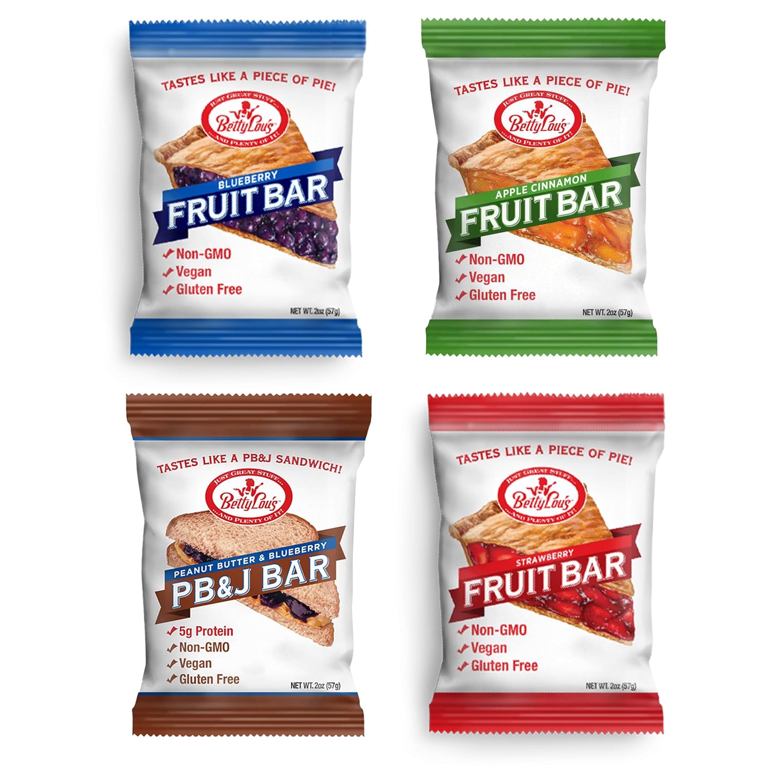Betty Lou's Fruit Bars & PB&J Bars Variety Pack for Healthy Snacking