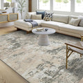 Modern Abstract Area Rug 4x6 Low Pile Non Slip - Soft, Washable