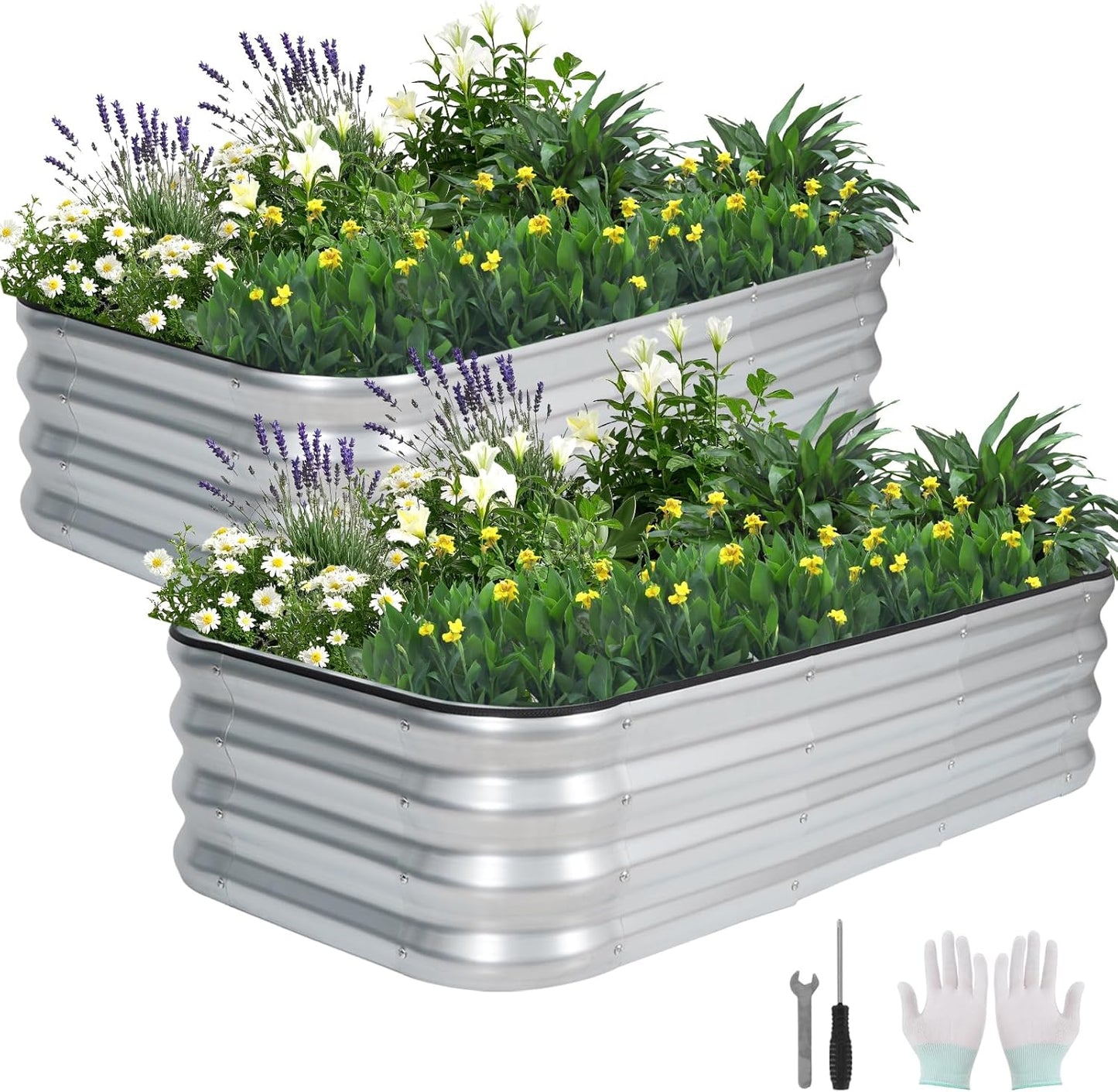 3 in 1 Galvanized Raised Garden Bed for Modular Planting