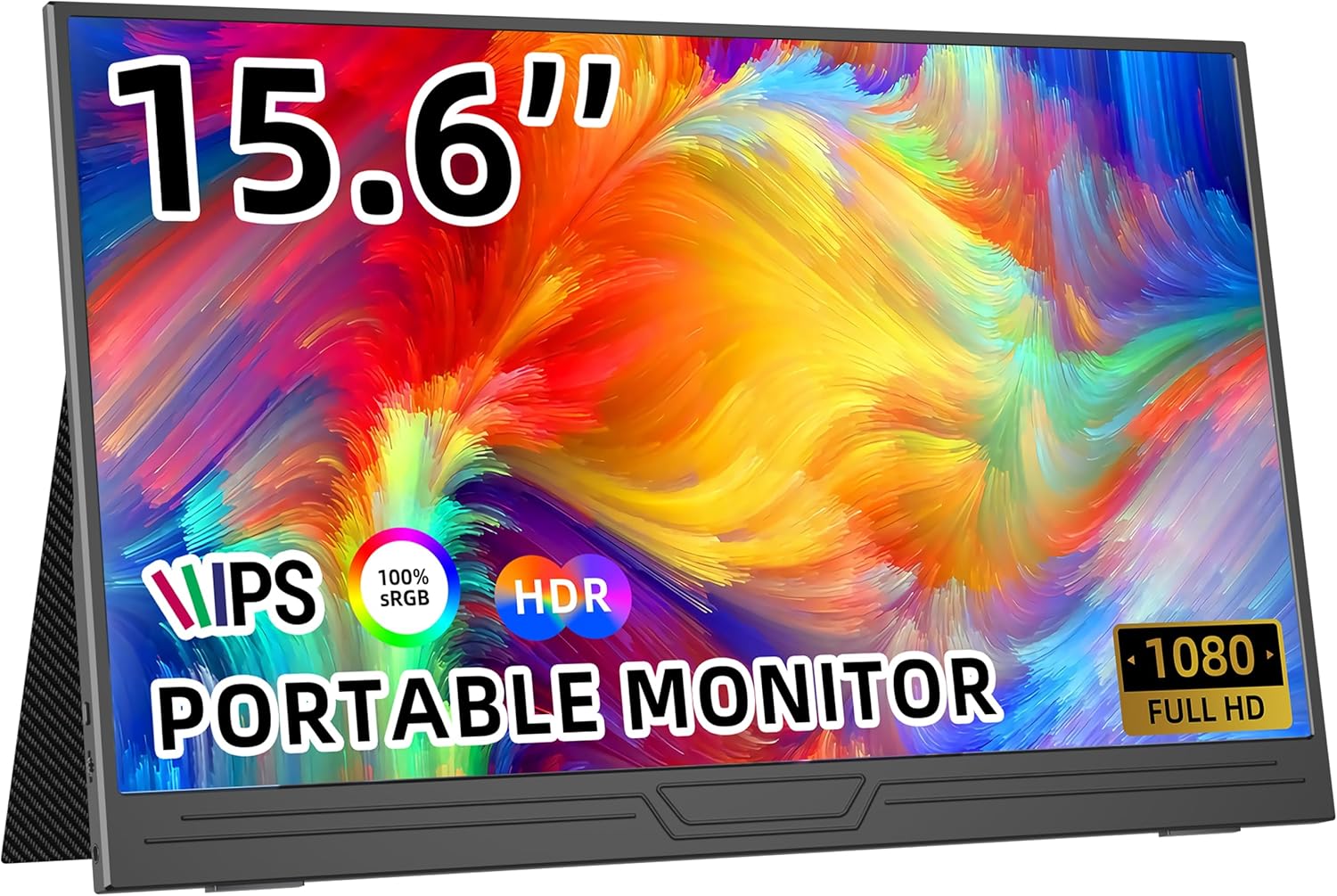 JSHIX 15.6 FHD Portable Monitor - Dual Speakers