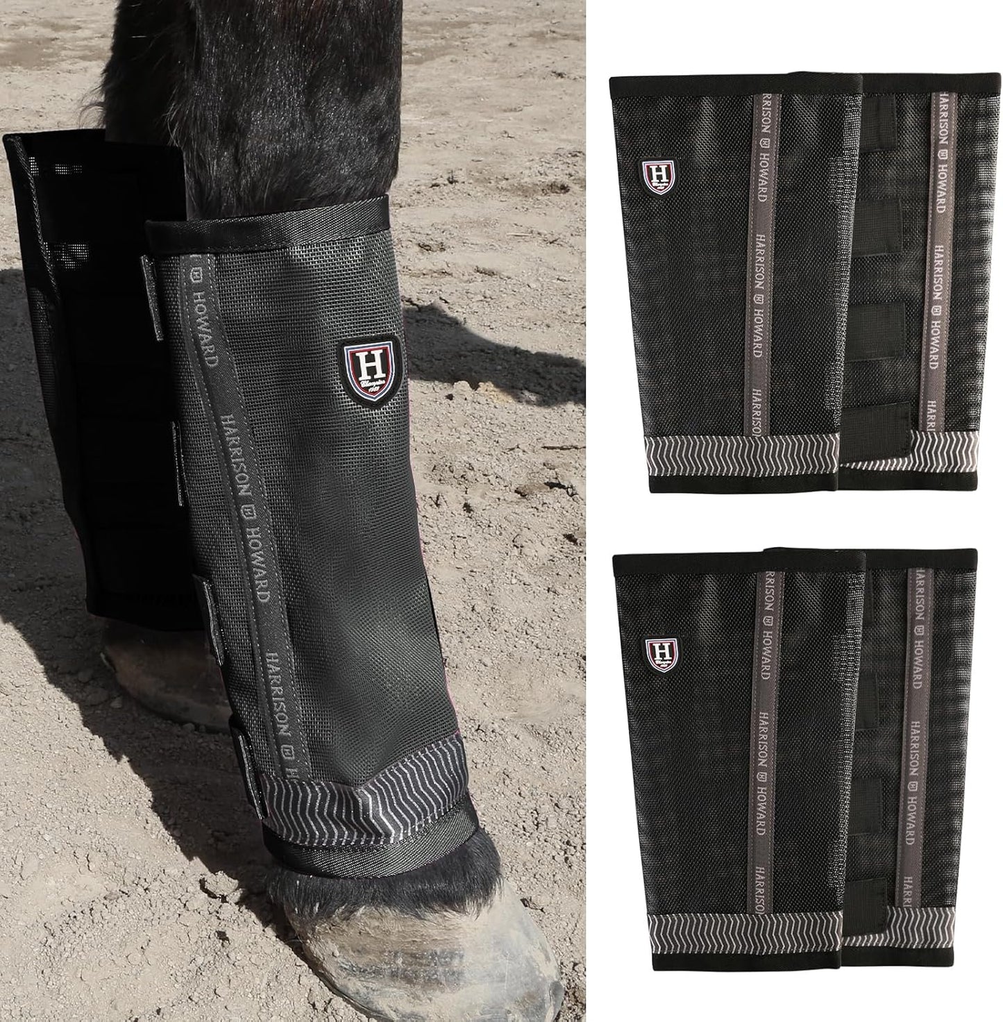 Loose-Fitting Horse Fly Boots with UV Protection and Safety Strips