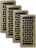 Oriental Floor Register 4-Pack 4x10 in Antique Brass Finish