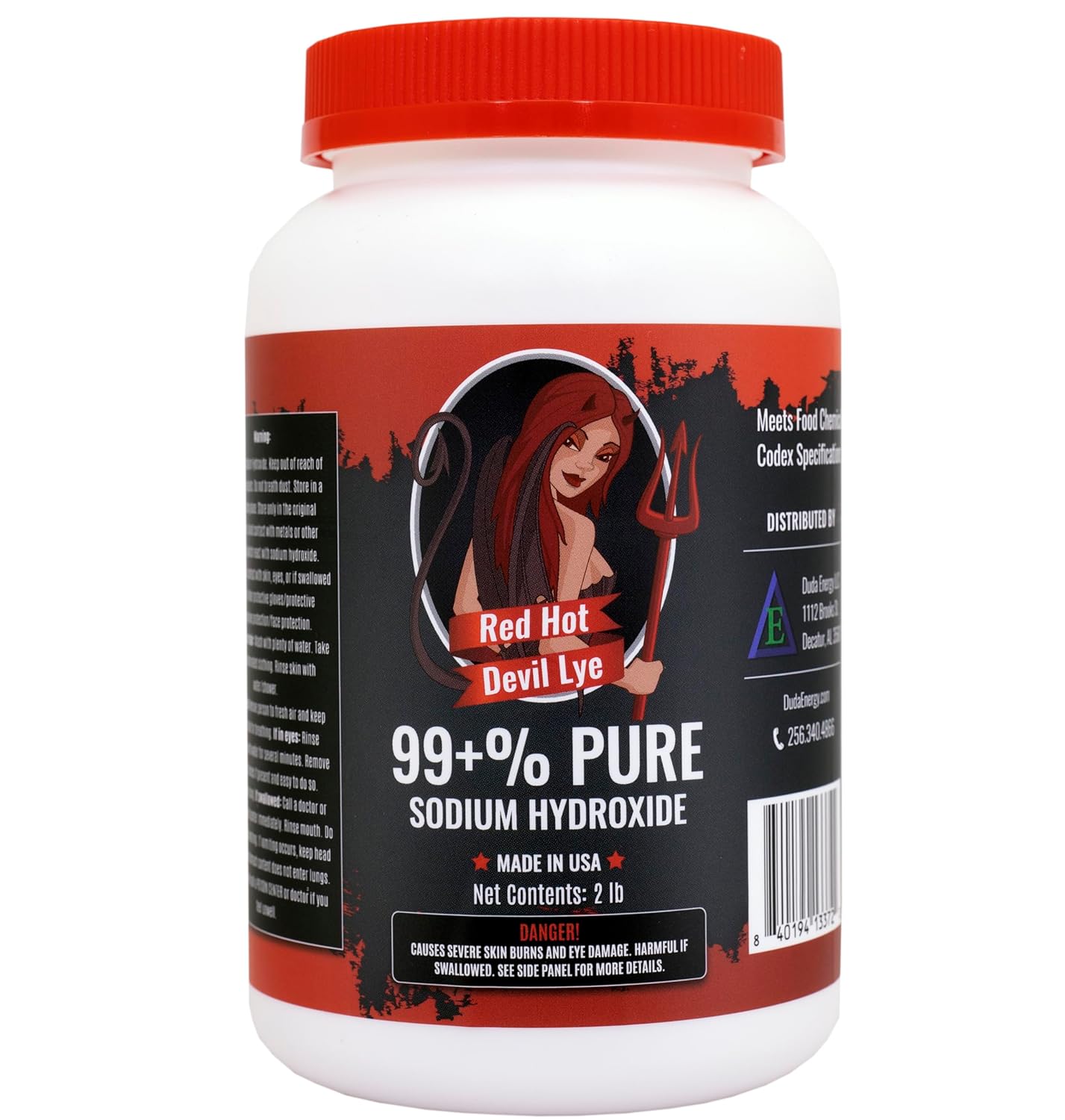 24 lb Red Hot Devil Lye Sodium Hydroxide for Food Use & More