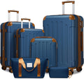 LARVENDER Luggage Sets 6 Piece Expandable Hard Shell Set - Travel