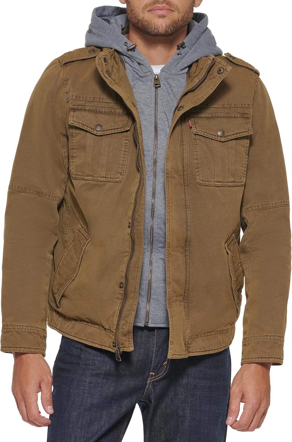 Levi's Men's Washed Cotton Hooded Military Jacket Review