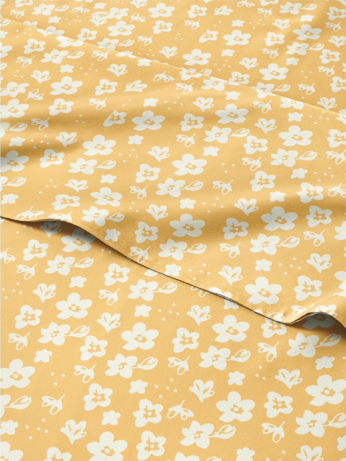 Floral Sheets Set - Yellow Floral Queen Bed Sheets for Comfort
