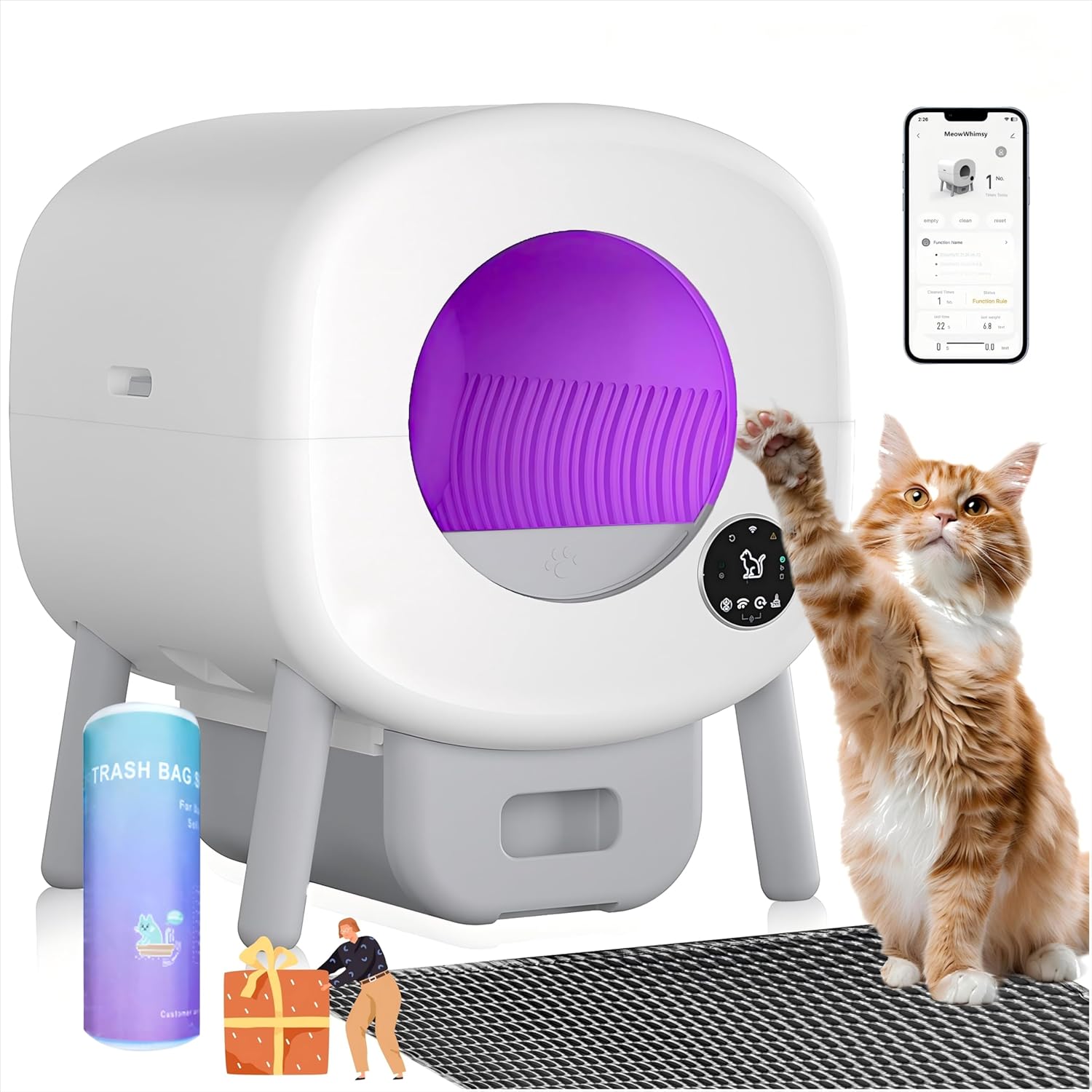 Self Cleaning Cat Litter Box with Double Safety Protection