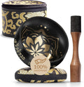 Handmade Tibetan Etched Singing Bowl Set with Case - Calming Sound