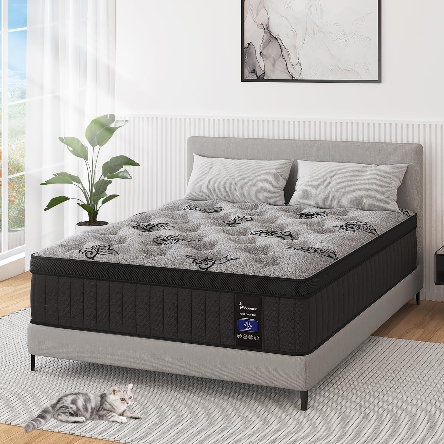 Full Mattress 9 Inch Hybrid with Gel Memory Foam for Comfort