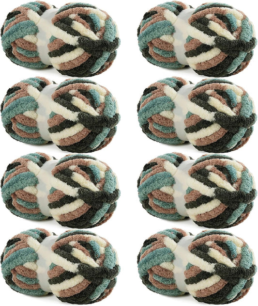 Hombys Chunky Yarn for Crocheting & Knitting - 8 Pack