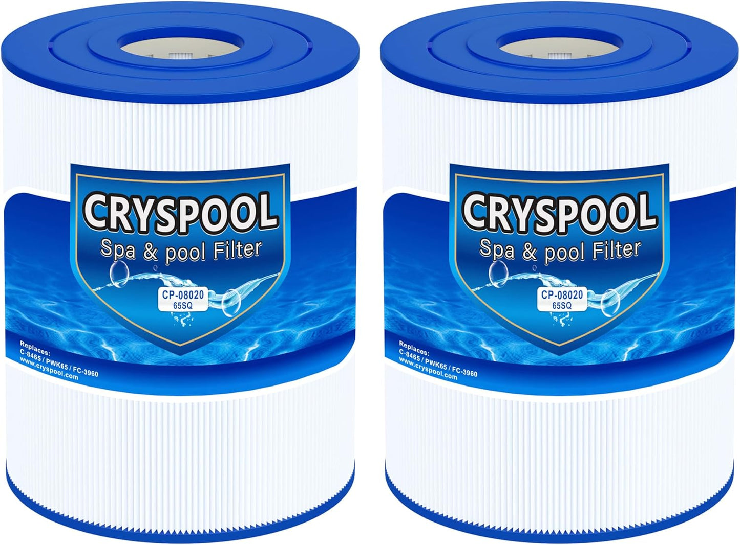Cryspool pwk65 Compatible Hot Spot Spa Filter, 2 Pack for 65 sq.ft