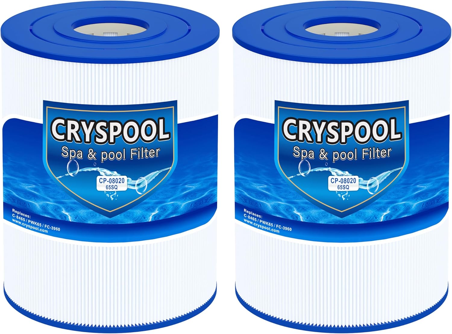 Cryspool pwk65 Compatible Hot Spot Spa Filter, 2 Pack for 65 sq.ft
