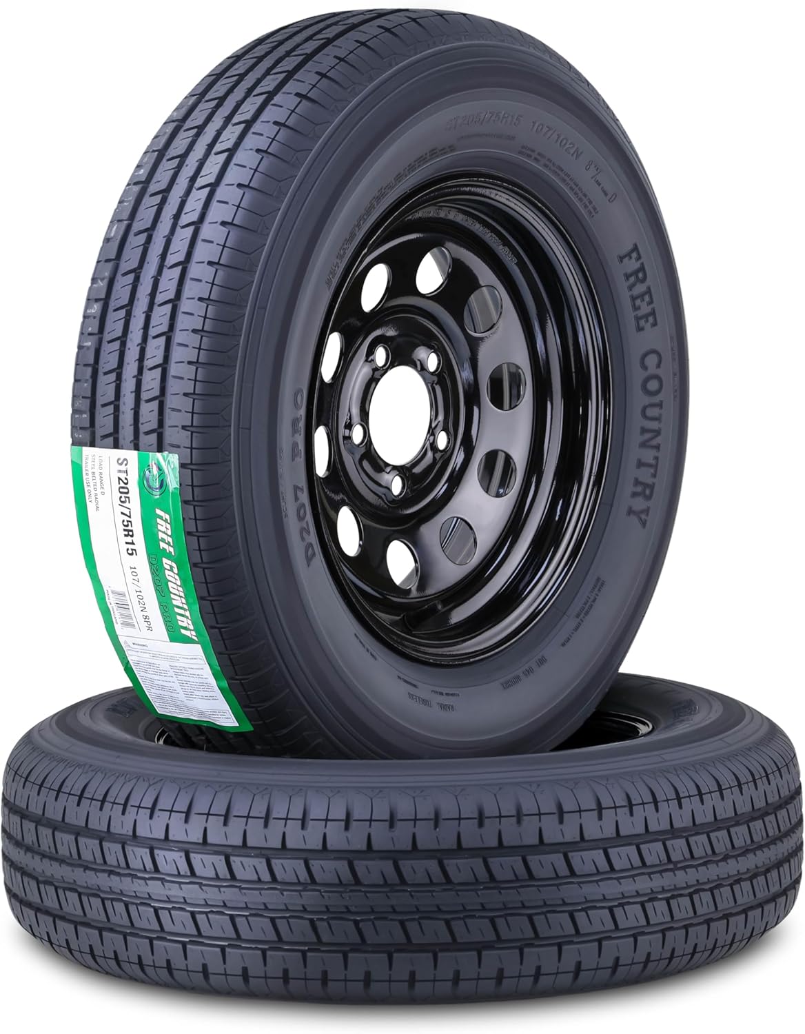 Free Country Trailer Tire Wheel Assembly ST205/75R15 for Safety