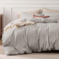 Stone Washed Cotton Duvet Cover King - Soft, Linen-Like Comfort