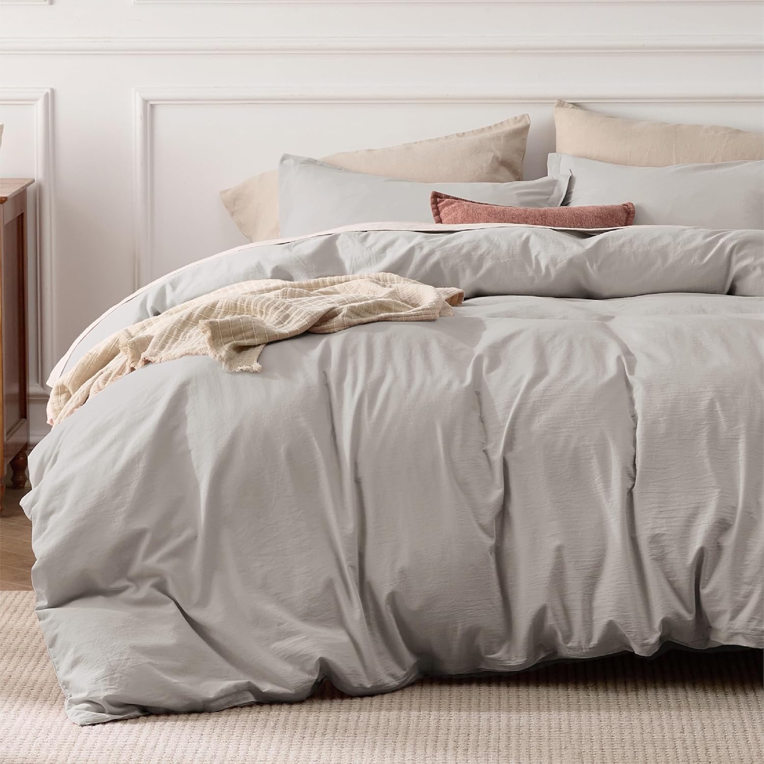 Stone Washed Cotton Duvet Cover King for All Seasons Comfort