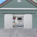 Exterior Barn Door Hardware Kit 14ft Track for Double Doors - Heavy