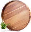 Extra Large Round Ottoman Coffee Table Tray 22in - Giant Serving