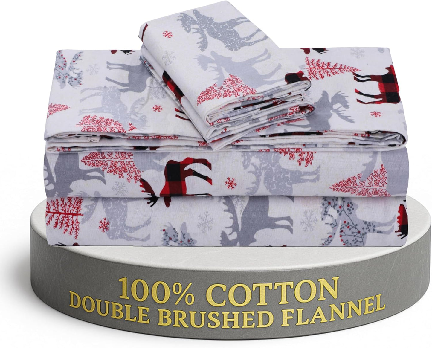 Feather & Stitch 100% Cotton Flannel King Sheet Set for Comfort