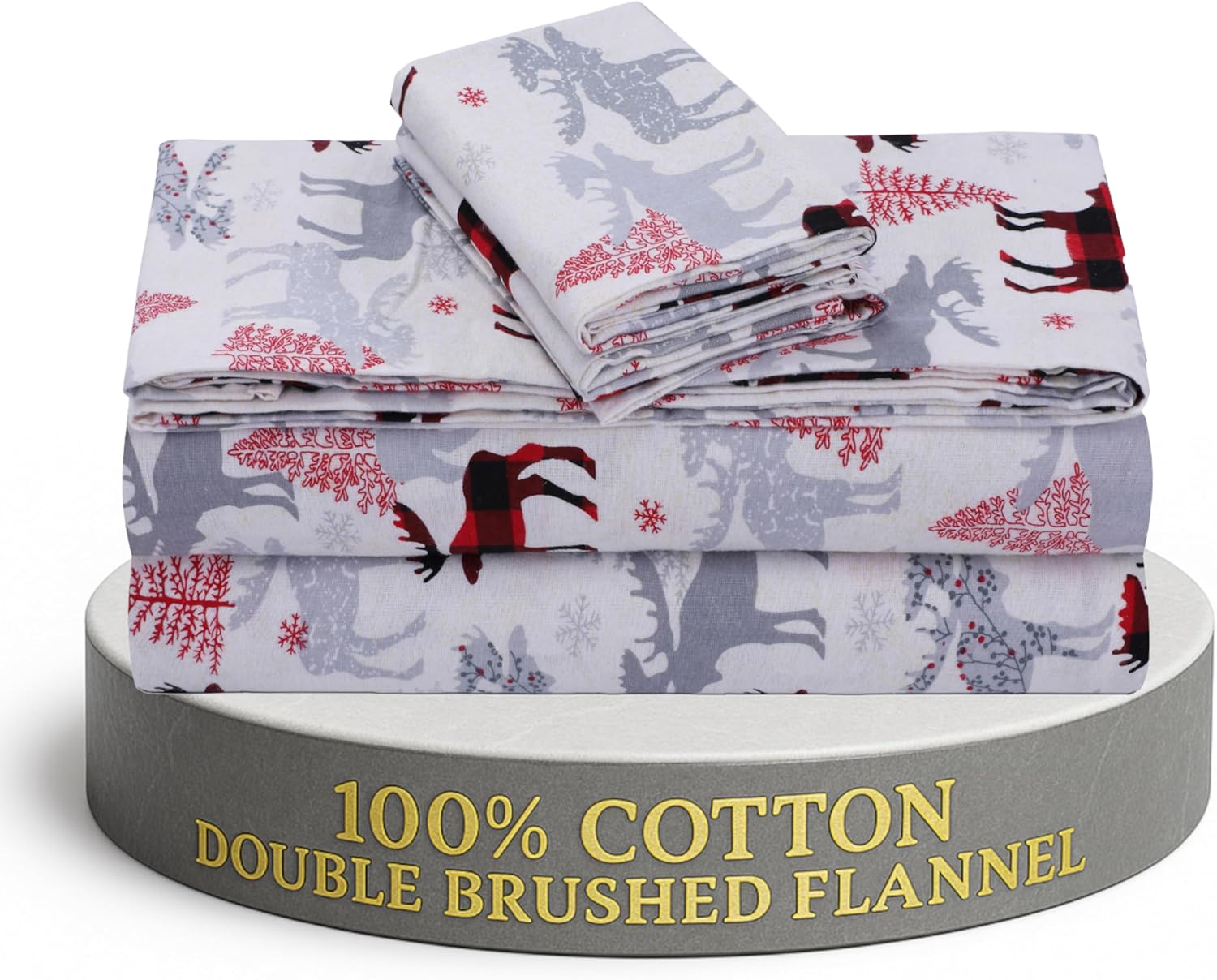 Feather & Stitch 100% Cotton Flannel King Sheet Set for Comfort