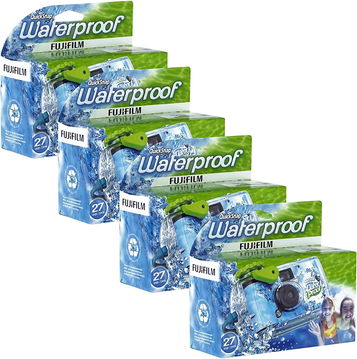 4 Pack Fujifilm Waterproof 35mm Cameras - Capture Every Moment!