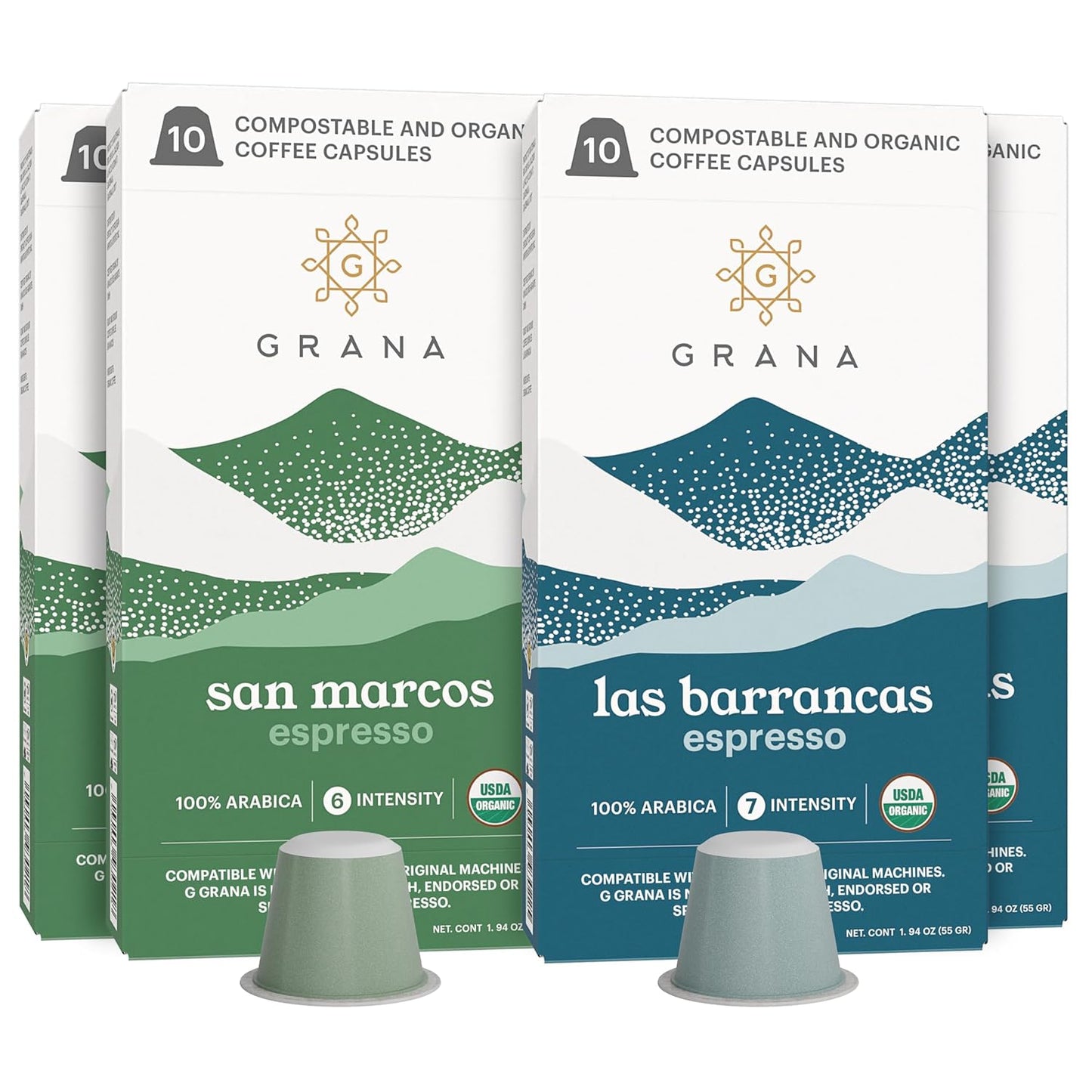 Organic G Grana Coffee Pods - 100% Arabica Bliss